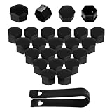 Lioqok 20 Stück 17mm Radschraubenkappen Set – Schutzkappen für Radschrauben und Radmuttern – Inklusive Werkzeug – Nicht Kompatibel mit Q7