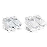 TP-Link TL-PA4020P KIT 600Mbps 4-Ports Passthrough Steckdose Powerline Adapter Set, weiß & TL-PA4010P KIT 600Mbit/s 2-Ports Passthrough Steckdose Powerline Adapter Set, weiß