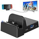 Nintendo Switch TV-Dock, tragbare Mini-Dockingstation HDMI 4K-TV-Adapter Switch-Ladegerät-Dock-Set mit zusätzlichem USB 3.0-Anschluss (aktualisiertes System)