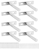 QWORK® 8 Stück Unsichtbar Regalträger - 100mm - Schwebende Regalhalterungen aus Massiveisen für Wand Montage Dekoration Kabinett Möb