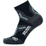 UYN Damen Trekking 2In Merino Low Cut Socken, Black/Grey, 41/42