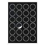 120 x Tafel Aufkleber (4cm Ø rund) - Selbstklebend - Tafelfolie Etiketten in Schwarz - Sticker, Labels, Aufkleber zum Beschriften für Gläser - Kreide Klebeetiketten