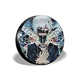 Tokyo Ghoul Kaneki Ken Tire Covers,Travel Trailer Camper Truck Suv Motorhome Wheel Protector Spare Tire Wheel Cover, Accessories Storage 14 Inch