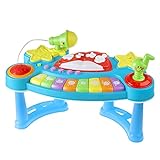 F Fityle Baby Music Activity Table Sensory Sound Toys, Musikalische Lernspiele, Kinder Play Center Music Table Baby Toys für 1 3 Jahre Alte Jungen Mädchen