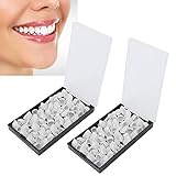 2 Boxen / 120 Stück Porzellan Zahnpflege temporäre Krone Vorderzähne Fake Zähne Furniere Zahnersatz-Set zum Schutz der Porzellanzähne