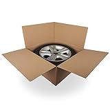 KK Verpackungen® Reifenkarton | 4 Stück, 15-19' 66 x 66 x 30 cm, Doppelwelliger Versandkarton für einen Reifen mit Einer 15-19 Zoll Felge | Zweiwellige Versandverpackung für Kompletträder