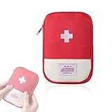 VZUHSW Tragbares Erste-Hilfe-Set, 1-teilig, leer, Mini-Reiseapotheke-Tasche, Praktisches und leicht zu transportierendes Erste-Hilfe-Set, geeignet für Sport, Camping und Wandern (Rot)