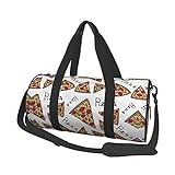 Turnbeutel mit Pizza-Muster, leicht, für Reisen, Sport, Wochenende, Übernachtung, für Damen und Herren, Schwarz , Einheitsgröße, Reisetasche