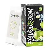 Flavouroom - Premium Fresh Apple Aromakarte 25er Set | frischer Apfel Karte für unvergesslichen Flavour Geschmack | inkl. Schachtel zur Aufbewahrung der Fresh Apple Blättchen Karten