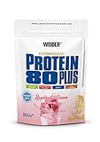 WEIDER Protein 80 Plus Eiweißpulver, Himbeer-Sahne, Low-Carb, Mehrkomponenten Casein Whey Mix für Proteinshakes, 500g