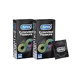 Durex Extended Pleasure Kondome, 2 x 12 Stück Kondome, 24 Kondome (Verpackung kann variieren)