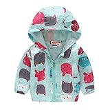 NAKYLUCY Baby Zipper Hooded Coat Windproof Jacket Outwear Spring Autumn Windbreaker with Hoods for Toddler Girls Boys
