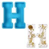 Große Buchstabenformen für Harz, 15,2 cm, 3D-Silikon-Buchstabenformen, A bis Z, Epoxidform für die Herstellung von Kuchen, Seife, Kerzen, Bastelarbeiten, Ornamente, Heimdekoration, Partydekoration (H)