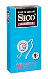 SICO Marathon Kondome - mit Benzokain beschichtet für verlängerten Spaß -Naturkautschuklatex - einzeln verpackt in einer Schachtel - 12er - Made in Germany