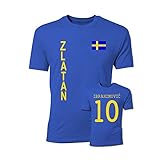 Airosportswear Zlatan Ibrahimovic Sweden Flag T-Shirt (Blue)