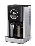 Filterkaffeemaschine mit Thermo-Kanne 1.8L Füllmenge 12 Tassen Kaffeemaschinen mit 24 Std. Timer Tropfstopp Einstellung der Kaffeestärke, LCD Smart-Touch-Steuerung, Warmhalte, Selbstreinigungsfunktion