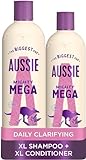 Aussie Mega Shampoo und Conditioner-Set für trockenes, geschädigtes Haar, veganes Shampoo und Conditioner, silikonfrei, tierversuchsfrei, XL-Vorteilspackung, 1145 ml, 2 Stück