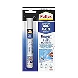 Pattex Perfektes Bad Fugenstift, Fugenweiß zur einfachen und präzisen Anwendung, Marker mit hoher Deckkraft, Fugenstift in weiß tönt zementäre Fugen ein, 1 x 7ml