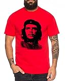 WhyKiki Che Herren T-Shirt Kuba Guevara Revolution Guevara, Rot Rot, M