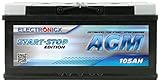 Electronicx AGM Autobatterie Starterbatterie Batterie Start-Stop 105 AH 12V 1050A