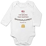 Bunt gemischt Baby - Ich backe den besten Sandkuchen - 3/6 Monate - Weiß - Kindergarten - BZ30 - Baby Body Langarm