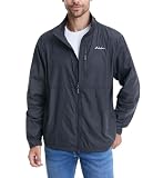 clothin Leichte Herren-Windjacke, verstaubar, wasserabweisend, für Wandern, Outdoor, Radfahren, Grau, L