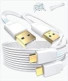 Micro USB Kabel 9m (2 Stück), AkoaDa Micro USB Flachkabel, Micro-USB-Ladekabel Cable für Yi Camera, Nest Kamera, Blink XT Camera, Furbo, Arlo Q, Wyze Cam, Netvue, Xbox One-Controller(Weiß)