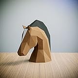 Pferdekopf, Yona DIY Papercraft kit, Pferdekopf papiermodell, 3D Origami Kit von Hand zusammenzubauen, Heimdekoration, Geschenk, Origami 3D, Papier Handwerk, Puzzle 3D，Horse head.