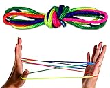 Fadenspiel Fingerspiel - DAS ORIGINAL | Finger-Twist für Kinder | Rainbow Rope Fadenspiel Regenbogen Geschicklichkeitsspiel ideal für Fingerspiele Stressabbau Mitgebsel für Jungen & Mädchen