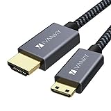 4K Mini HDMI auf HDMI Kabel, iVANKY HDMI-Kabel 1M, Mini HDMI auf HDMI, Unterstützt 3D, UHD, HDR, HDCP, Audio-Rückkanal, HDMI-Ethernet-Kanal, Dolby TrueHD und DTS-HD Master Audio - Dunkelgrau