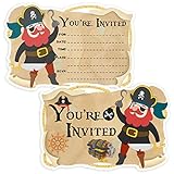 Piraten-Geburtstagseinladungen für Jungen (20 Stück mit Umschlägen) – Piraten-Partyzubehör
