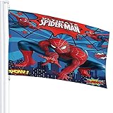 Spiderman-Flagge, 90 x 150 cm, Gartenflagge mit Stolz, doppelseitig, Jute, für Hof, Außendekoration