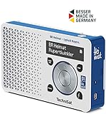TechniSat Digitradio 1 BR Heimat-Edition portables DAB Radio (klein, tragbar, mit Lautsprecher, DAB+, UKW, Favoritenspeicher, Direktwahltaste zu BR Heimat) weiß/blau