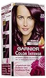 Garnier Dauerhafte Haar Coloration mit reichhaltiger Pflegekur, Creme-Coloration, Intensives Farbergebnis mit 100% Grauabdeckung, Color Intense, 3.16 Aubergine, 3 x 1 Stück