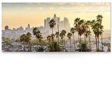 BilderKing Acryl-Bild Skyline LA mit 110x50cm. Wunderschönes Acrylglasverbundbild mit 6mm als Wandbild, Motiv -Palmen- zur Dekoration in Küche, Esszimmer, Wohnzimmer, Schlafzimmer. Mit Aufhängung
