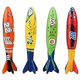 HUALONG Sandspielzeug Unterwasserspielzeug Tauchen Kunststoff Torpedo Werfen zum Schwimmen Trainning 4pc Outdoor-Spielzeug Wasserspritzpistole (Multicolor, One Size)