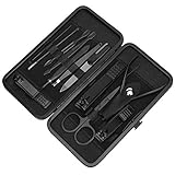 Ruaniy Nagelpflege-Set, praktisch und bequem zu verwenden mit Blcak Aufbewahrungskoffer Nagelscheren-Set 12-teilige Nagelknipser Professionelles Maniküre-Werkzeug