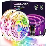 12M LED Strip, COOLAPA LED Streifen Farbwechsel, 5050 RGB Led Light, LED Band mit IR Fernbedienung, Sync zur Musik, für die Beleuchtung von Haus, Party, Küche, 2 Rollen von 6m