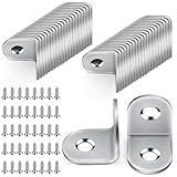 Jeboler 40 Stück Winkelverbinder, 20 × 20mm Edelstahl Winkel 90 Grad Metallwinkel, L Form Möbelwinkel Kleine Winkel Klammern Metall Eckwinkel Stuhlwinkel mit Schraube für Anbau Winkel Bracket Möb
