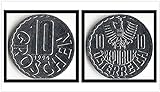 SHFGHJNM Sammlermünzen Aufbewahrung Österreich 10 Grosse Münzen 1994 Ausgabe KM2878
