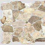 Retro Art PVC 3D Wand Paneele – Innen Design Wand seit Decor Kommerzielle und Private Anwendung, Stein Wild beig