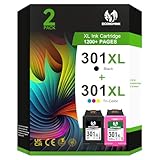 301XL Druckerpatronen Multipack Kompatibel für HP 301 Druckerpatronen, 301XL Schwarz und Farbe für DeskJet 3050 1050 1510 2544 2549 Envy 4500 4504 5530 5534 OfficeJet 2620 4630 4632 4634 Druck