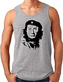 OM3® Che Guevara x Al Bundy Tank Top Shirt | Herren | 90's Kult TV Serie Revolution Parodie | Grau Meliert, XL