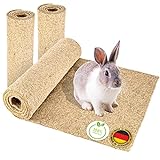 Nagerteppich aus 100% Hanf, 50 x 70cm, 5mm dick, Hanfteppich für alle Kleintiere, Hanfmatte Nagermatte Nager-Teppich Bodenabdeckung (4 Stück)