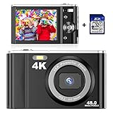 Digitalkamera 4K mit 32 GB SD Karte Mini-Videokamera 48 MP 2,8-Zoll-LCD-Akku Wiederaufladbare Taschenkamera für Studenten mit 16X Digitalzoom Vlogging-Kamera