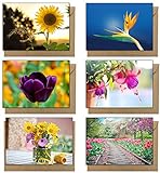 48 Grußkarten Blumen Klappkarten mit 48 Umschlägen Blumen & Garten