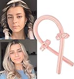 100% Silk Hair Curler - Heatless Curler, Heatless Curls, Heatless Curling Ribbon, Soft Headband Wave Formers Haarlocker DIY Hair Styling Kit, für Frauen Mädchen von Zuhause (1-Set A - Rosa)