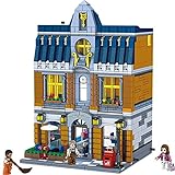 Bausteine Haus Bausatz,1367 Klemmbausteine Modular Chinesisches Restaurant mit Figuren,Architektur Häuser Modell Kompatibel mit Lego QL0935,19 * 18 * 30cm