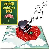 bentino PopUp Geburtstagskarte mit MUSIK-Effekt, spielt den Song Comptine d'un autre été (Coverversion), Din A5 Set mit Umschlag, stimmungsvolle Glückwunschkarte, Original Grußkarte