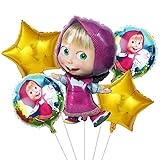 The Bear Partyzubehör- Miotlsy 5 Stück Aluminiumfolien-Ballons, Kinderparty Ballone Kinder Party Bär Ballon Deko, Cupcake-Topper, Aluminiumfolien-Ballons, Kindergeburtstag